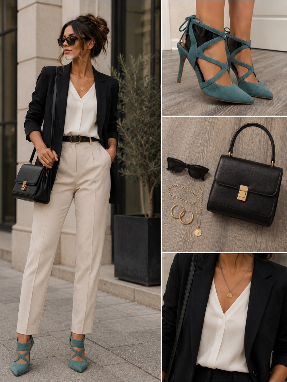 White House Black Market Teal Cross-Strap Pointed-Toe Heels